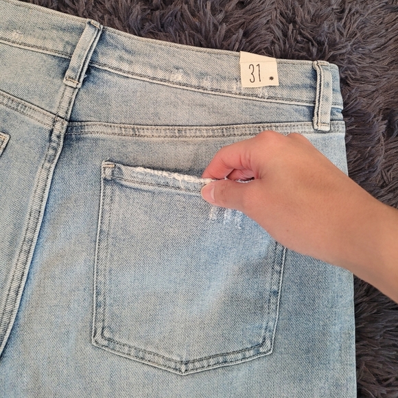 NWT Cosmic Blue Love Distressed Jean Shorts with Frayed Hem - Picture 6 of 6